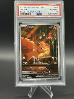 🔥Pokemon VULPIX 138/132 PSA GEM/MINT 10! Mega Evolution ILLUSTRATION RARE🔥 - Image 1