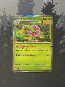 Pokemon TCG Meganium 001 Me: Mega Evolution Promo Holo 2025 English STAMP - Image 1