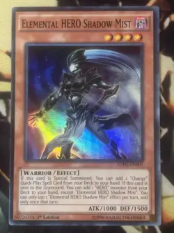 Yugioh: Elemental HERO Shadow Mist - SDHS-EN001 - Super Rare - 1st Edition - LP - Image 1