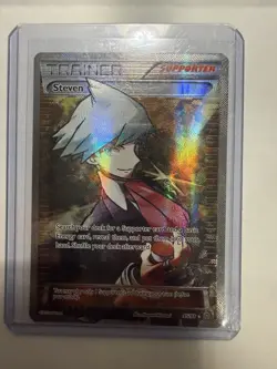 Pokemon TCG Steven Trainer Card Full Art Holo XY Ancient Origins, Card - Image 1