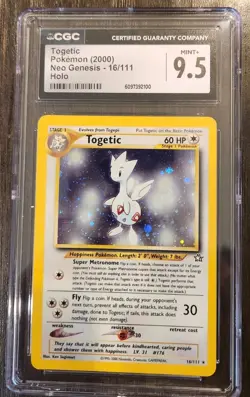 CGC 9.5 MINT+ Togetic 2000 Neo Genesis 16/111 Holo Pokemon Card - Image 1