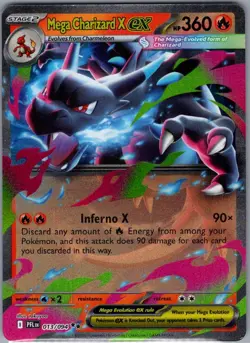 Mega Charizard X ex - 013/094 ME02: Phantasmal Flames - Pokemon Card - NM - Image 1