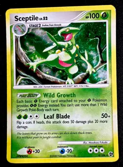 Sceptile 8/106 LP D&P Great Encounters Rare Holo Pokemon Card Light Play - Image 1
