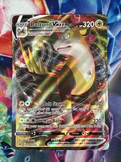 Pokemon TCG Boltund VMAX Ultra Rare Card SWSH08: Fusion Strike 104/264 NM - Image 1