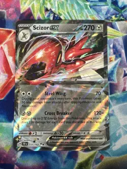 Pokemon TCG Scizor EX 111/162 Holo Double Rare Temporal Forces Card - Image 1