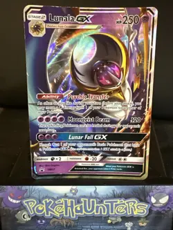 Pokemon Card Lunala GX SM17 Black Star Promo Half Art Holo Rare Played - Image 1