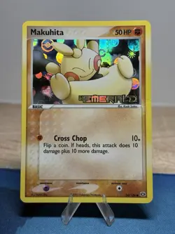 Makuhita 54/106 Reverse Holo Foil Stamped EX Emerald Pokemon Card - Image 1