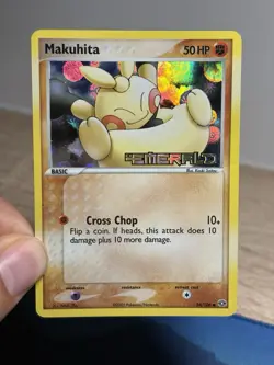 Makuhita 54/106 Reverse Holo Foil Stamped EX Emerald Pokemon Card - Image 3