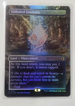 1x Hallowed Fountain ~~ Borderless - Foil NM-Mint, English Lorwyn Eclipsed MTG M - Image 1