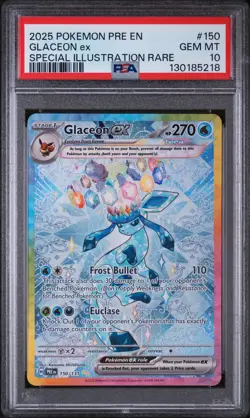 2025 POKEMON PRE EN-PRISMATIC EVOLUTIONS #150 GLACEON EX PSA 10 - Image 1