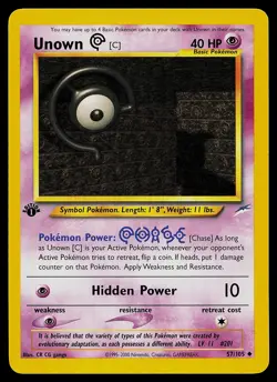 Pokemon Card - Unown [C] Neo Destiny 57/105 Uncommon 1st Edition - Image 1