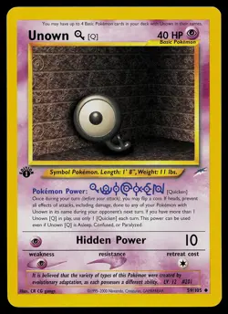 Pokemon Card - Unown [Q] Neo Destiny 59/105 Uncommon 1st Edition - Image 1
