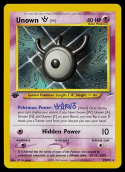 Pokemon Card - Unown [W] Neo Destiny 29/105 Rare 1st Edition - Image 1