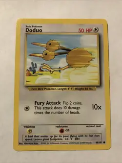 Pokemon TCG Doduo Base Set 48/102 Regular Unlimited Common Card - Image 1