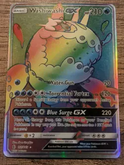 Pokemon Card - Guardians Rising #151/145 Wishiwashi GX (Secret) LP Rainbow - Image 1