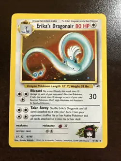Erika’s Dragonair 4/132 Holo Rare Pokemon TCG Gym Heroes WOTC Minor DMG - Image 1