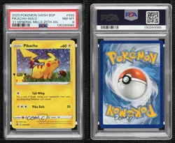 Pikachu (General Mills Promo) Holo Pokemon Sword & Shield Black Star PSA 8 - Image 3