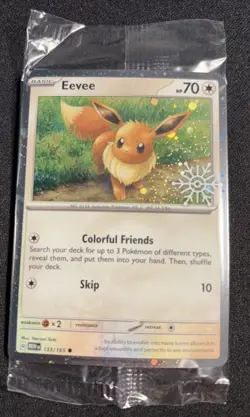 Eevee 133/165 SEALED Pokemon Holiday Calendar 2025 Festive Stamp Snowflake - Image 1