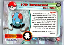 2000 Topps Pokemon TV Animation Edition - #72 Tentacool (Series 3) - Image 2