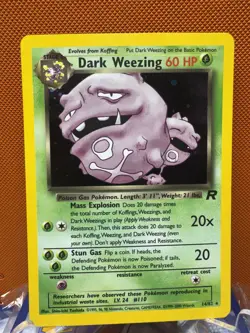 Pokemon Team Rocket Dark Weezing 14/82 Rare Holo WOTC TCG NM - Image 1