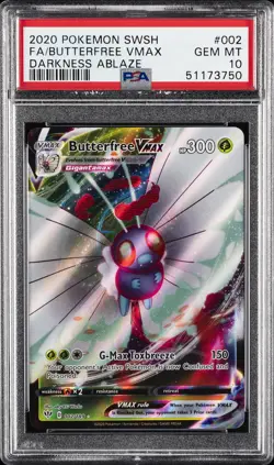 2020 POKEMON SWORD & SHIELD DARKNESS ABLAZE #002 FULL ART/BUTTERFREE VMAX PSA 10 - Image 1