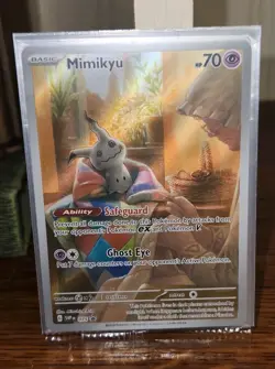SEALED Pokemon Mimikyu SVP 075 Paldean Fates Full Art Holo Black Star Promo NM - Image 1