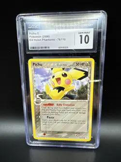 PICHU 76/110 - 2006 Pokemon EX Holon Phantoms (Non Holo) - CGC 10 Delta Species - Image 1