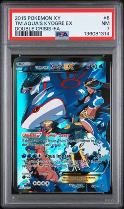 Pokemon TCG Team Aqua's Kyogre EX 6/34 Pokemon TCG Double Crisis Holo PSA 7 NM - Image 1
