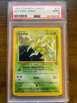 1995 PSA 9 Pokemon TCG Scyther Jungle 10/64 Unlimited Holo Rare - Image 1