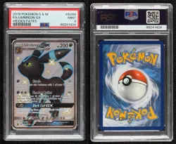 Shiny - Umbreon GX Pokemon Sun & Moon Hidden Fates Vault PSA 9 MINT - Image 3