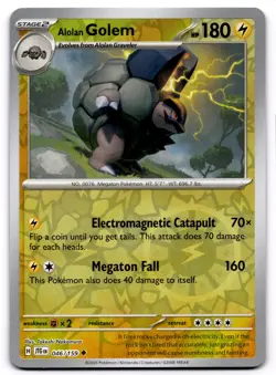 Alolan Golem Reverse Holo Uncommon SV09: Journey Together 046/159 NM Pokemon - Image 1