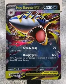 Mega Sharpedo Ex 61/94 Phantasmal Flames Special Art Full Pokemon NM/Mint - Image 1