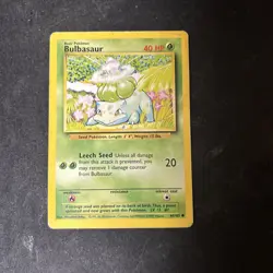 Bulbasaur 44/102 Pokemon Base Set WOTC Vintage D16 - Image 1