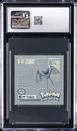 1999 POKEMON STICKERS SER 1 #41 ZUBAT CGC 8 - Image 2
