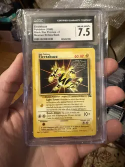 1999 Pokemon Electabuzz Black Star Movie Promo Mewtwo Strikes Back #2 CGC 7.5 - Image 1