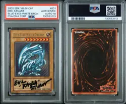 Yu-Gi-Oh 2002 Blue-Eyes White Dragon SDK-001 Auto 10 Signed By Eric Stuart Kaiba - Image 1