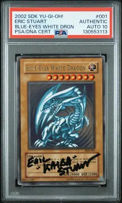 Yu-Gi-Oh 2002 Blue-Eyes White Dragon SDK-001 Auto 10 Signed By Eric Stuart Kaiba - Image 2
