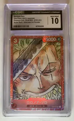 Roronoa Zoro -2023 One Piece Card JPN. Premium CoIl. FILM RED-ST01-013 SR CGC 10 - Image 3