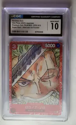 Roronoa Zoro -2023 One Piece Card JPN. Premium CoIl. FILM RED-ST01-013 SR CGC 10 - Image 5
