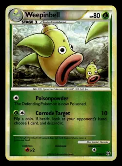 Weepinbell 53/102 Reverse Holo HGSS Triumphant Pokemon Card - 2 - Image 1
