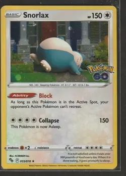 Snorlax - Cosmos Holo - Pokemon GO 055/078 Tin Promo 151 Card NM - Image 1