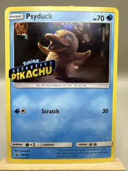 Pokemon TCG Psyduck STAMPED SM199 Holo Detective Pikachu Black Star Promo Card - Image 1