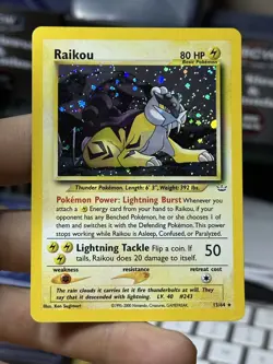 #2 Raikou 13/64 Neo Revelation 2000 Holo Rare WOTC Pokemon Card TCG - Image 3