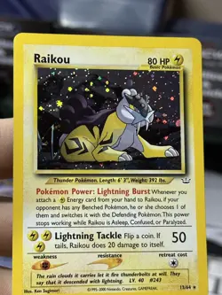 #2 Raikou 13/64 Neo Revelation 2000 Holo Rare WOTC Pokemon Card TCG - Image 4