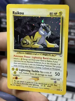 #2 Raikou 13/64 Neo Revelation 2000 Holo Rare WOTC Pokemon Card TCG - Image 5