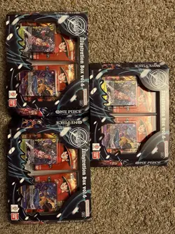 3 One Piece Illustration Vol 6 Box’s. Sealed Op 13 Cards - Image 1