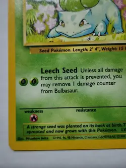 Bulbasaur 1999 Base Set Unlimited WOTC Vintage Pokemon Card 44/102 (NM) - Image 3