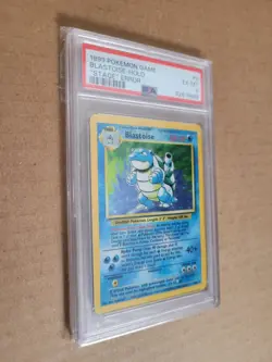 1999 Blastoise Base Set Holo Rare NO STAGE Error Pokemon Card PSA 6 EX MT - Image 2