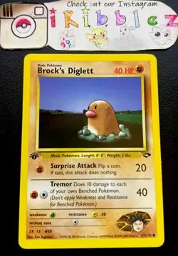 Brock's Diglett 67/122 NM 1st Edition Pokemon Card. Free Tracked Shipping! - Image 1