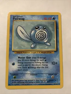 Pokemon TCG Poliwag Base Set 59/102 Regular Unlimited Common Card - Image 1